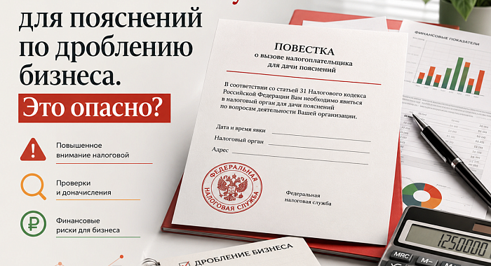 Вызов в налоговую для пояснений по дроблению бизнеса. Это опасно?